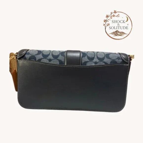Coach Georgie Shoulder Bag / Crossbody — Chambray Denim & Leather | LIKE-NEW - Picture 6 of 15